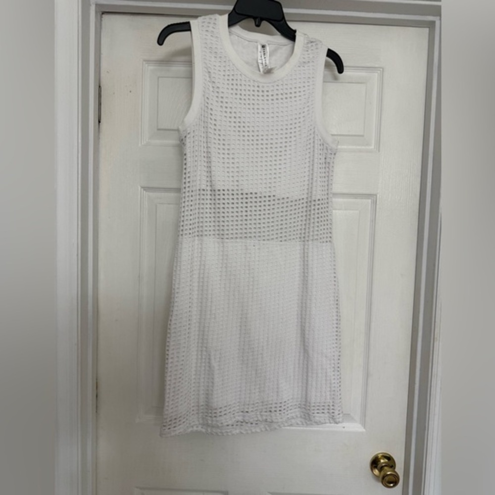 Fabletics White Sleeveless Knit Dress, size S